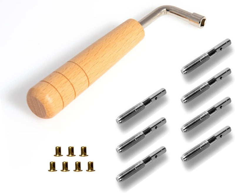 Cheerock 7Pcs Tuning Pin Nails for Lyre Harp Strings and Other Small Harp Musical Stringed Instrument with L-shape Tuning Wrench - Image 1